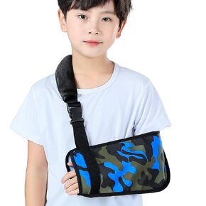 Camo Kids Arm Shoulder Sling Blue for Children Padiatric Toddler Sling Brace Immobilizer Support for Shoulder Elbow Wrist Injury Boys Girls, Kids L