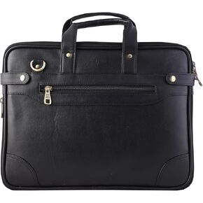 Mysa Vegan Leather Slim Messenger Crossbody Shoulder Laptop Sleeve Bag for Office Work Fit 14" Computer Laptop for Men Women