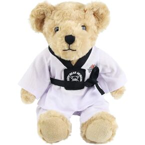 Houwsbaby Recordable Taekwondo Teddy Bear Stuffed Animal,Voice Gift Karate Bear Plush Toy,Holiday Birthdays Christmas Halloween Children's Day Adorable Gifts for Taekwondo Kids Girls Boys 8''