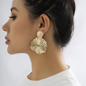 Gold Statement Drop Dangle Earrings Punk Big Geometric Flower Dangle Drop Earrings Party Prom Bar Jewelry Gifts for Women Girls