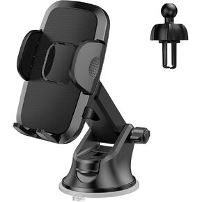 Car Phone Holder Mount Phone Mount for Car Dashboard Windshield Air Vent Universal Cell Phone Automobile Cradles Hands-Free Phone Stand for Car Fit Iphone Android