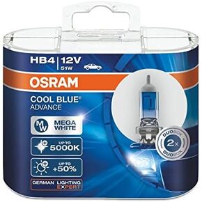 OSRAM 9006 HB4 12V 51W 5000K 9006CBA Cool Blue Advance Car Bulbs Halogen Head Lamps 2X