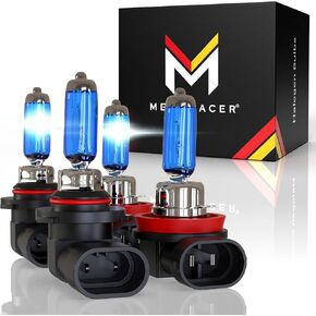 H11 9005 Halogen Headlight Bulbs: High Performance High & Low Beam Combo, 5000K Super Bright White Light, 55 Watt, H11 HB3 Halogen Head Lamp Replacement for Automotive Car (Contain 4 Bulbs)