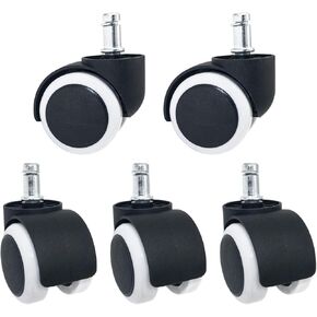 عجلات كرسي المكتب عجلات كرسي الكمبيوتر الألعاب كرسي دوار عجلات استبدال الحجم القياسي العالمي مجموعة من 5 (أبيض) in Kuwait