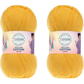 Cotton Love (2- Skeins Pack) 55% Cotton 45% Acrylic Yarn Cotton Yarn (2 x 3.52 Oz - 2 x 100 gr)/(2 x 360 Yard - 2 x 330 mt)(11360 - Black) in Kuwait