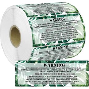 Car Freshness Warning Label Stickers - 300 Pcs, 1 x 3.5 inch, Green