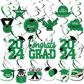 Tifeson Graduation Decorations 2024 Red - 36 PCS Graduation Party Supplies, Congrats Grad Hanging Swirls Decorations, High School College Graduation Party Decorations Class of 2024 Decor