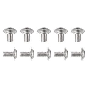 M8x8mm(DxH) Flanged Button Head Socket Cap Screws - 20Pack - Good for Equipment, Furniture - 304 Stainless Steel Hex Socket Drive Screws