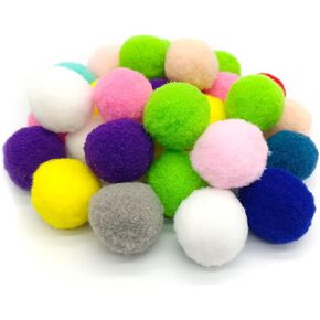 30 قطعة من كرات لعبة القطط مقاس 2.54 سم كرات ناعمة للقطط، كرات بوم بومس، لعبة لعب القطط خفيفة الوزن، لعبة كرة تفاعلية للقطط من أجل ديكورات الحرف اليدوية الإبداعية - ألوان متنوعة in Kuwait