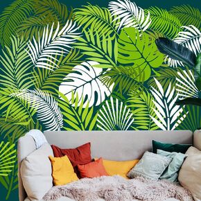 Tropical Jungle Leaf Stencils (6 Designs) | 12" x 16" Large Fern Leaf Stencils Palm Leaf Stencils for Painting Floors/Walls/Tiles/Furniture/Fabric/Wood/Home Decor DIY Art Crafts
