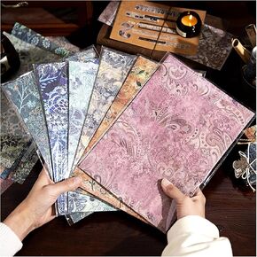 60 Sheets 6.9""×9.8"" Baroque Design Large Scrapbook Paper, Single-sided Vintage journaling supplies, Craft Paper for Card Making Room Decor Album Junk Journal Wall Art origami