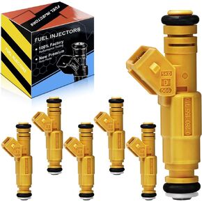 0280155710 4.0L Fuel Injectors Fit For:-Jeep Grand Cherokee 1993-1998, Wrangler 1991-1998, Cherokee 1989-1998, Comanche 1987-1992 V6, Replacement 0280155703 0280155700 M02710X6 (6 Pack)