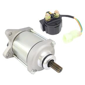 19642 Starter Compatible with Honda TRX250TM TRX250TE 2008-2020 Trx250 /Recon 250 2008-2020 ES ATV 31200-HM8-B61 410-54133 SMU0478 49-5347 495347 with Relay