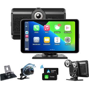 7 inch Wireless Carplay Screen Compatible with Apple& Android Auto, Adding Safety, Modern Features to an Old Car, Backup Camera, Bluetooth, AUX/FM, Googel, Siri, Mirror Link, GPS Navigation