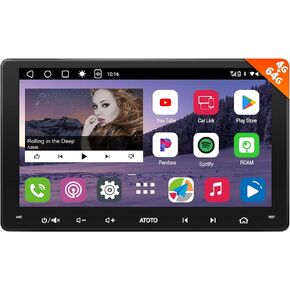 A6PL 7inch Android Double DIN Car Stereo, 4G LTE WiFi ChatGPT 4G+64G Android Radio, Wireless CarPlay/Android Auto QLED Touch Screen in-Dash Navigation, Dual Bluetooth, MirrorLink, 36B-EQ DSP