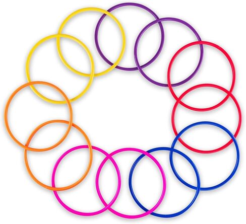 Super Z Outlet Colorful Plastic Ring Toss Outdoor Activity Games for Sports Practice Speed Agility Training (12 Pack) in Saudi Arabia
