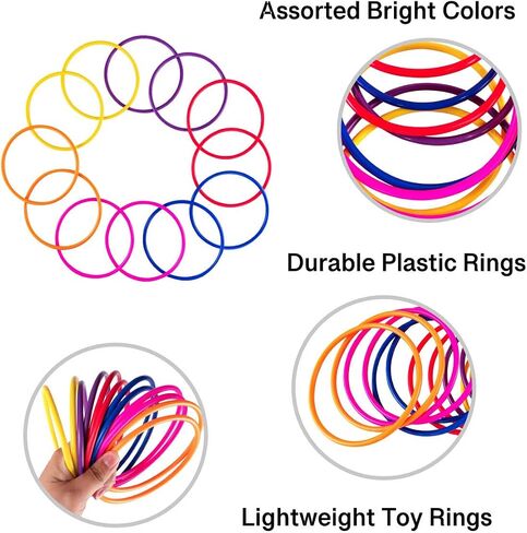 Super Z Outlet Colorful Plastic Ring Toss Outdoor Activity Games for Sports Practice Speed Agility Training (12 Pack) in Saudi Arabia
