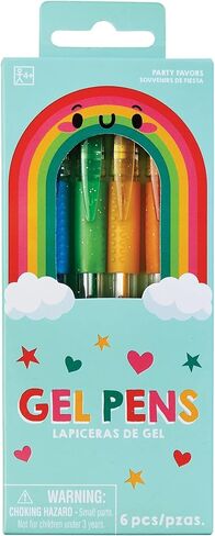 Amscan Vibrant Rainbow Gel Pen Set - 6.1" (Pack of 6) - Perfect for Creativity & Expression, Ideal for Artists and Stationery Enthusiasts in Kuwait