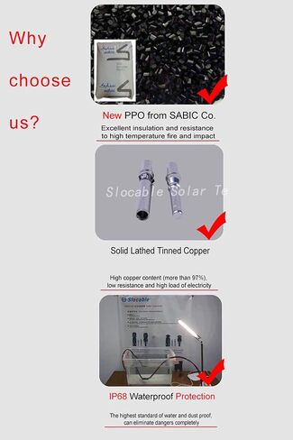 Solar Panel Connector 1500V IP68 Waterproof 70A PV Plug Tinned Copper Pins 5 Pairs (6mm2 (10AWg)) in Saudi Arabia