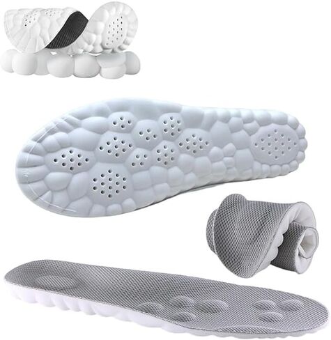 4D Cloud Technology Insole,New Super Soft Comfort Insoles,4D Sports Memory Foam Insoles Soft Foot Protection Cloud Feeling Insole (Black, Men 4-4.5/Women 5.5-6) in Saudi Arabia