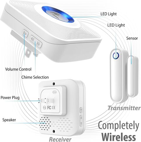 Fosmon WaveLink Wireless Door Chime Add On Receiver, No Sensor, White in Kuwait
