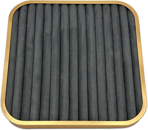 TheDisplayGuys - Wooden Oak Jewelry Display Organizer Storage Tray w. Velvet Insert - 90 Ring Holder Slots - Dark/Beige in Saudi Arabia