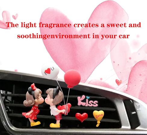 مشابك معطرات هواء للسيارة للأزواج اللطيفة، مشبك عطر جميل للأولاد والبنات، موزع روائح الزيوت العطرية للنساء، ديكور داخلي جمالي in Kuwait