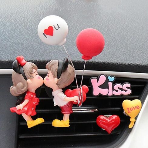 مشابك معطرات هواء للسيارة للأزواج اللطيفة، مشبك عطر جميل للأولاد والبنات، موزع روائح الزيوت العطرية للنساء، ديكور داخلي جمالي in Kuwait