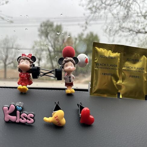 مشابك معطرات هواء للسيارة للأزواج اللطيفة، مشبك عطر جميل للأولاد والبنات، موزع روائح الزيوت العطرية للنساء، ديكور داخلي جمالي in Kuwait