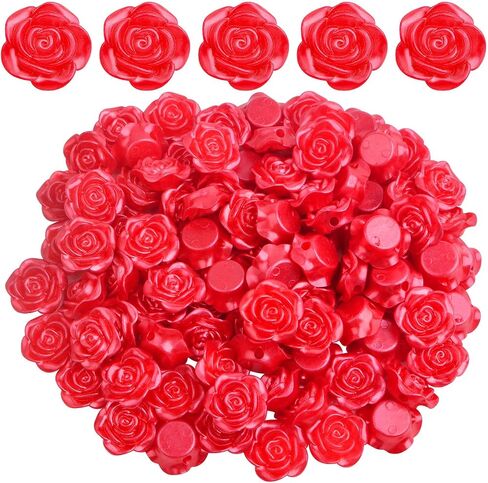 100pcs Rose Flower Spacer Beads ABS Plastic Roseflower Shape Bead Cute Roses Craft Beads Accessories Embellishments for DIY Bracelet Necklace Jewelry Making Supplies, Royal Blue in Saudi Arabia