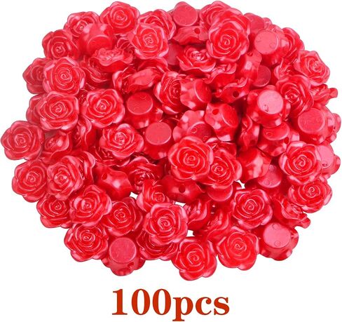 100pcs Rose Flower Spacer Beads ABS Plastic Roseflower Shape Bead Cute Roses Craft Beads Accessories Embellishments for DIY Bracelet Necklace Jewelry Making Supplies, Royal Blue in Saudi Arabia