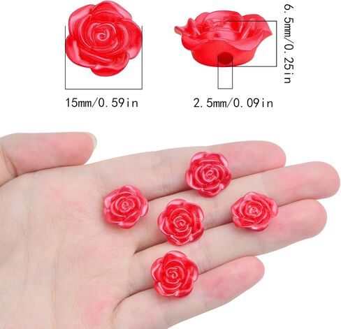 100pcs Rose Flower Spacer Beads ABS Plastic Roseflower Shape Bead Cute Roses Craft Beads Accessories Embellishments for DIY Bracelet Necklace Jewelry Making Supplies, Royal Blue in Saudi Arabia