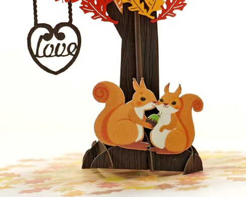 CUTPOPUP Anniversary Card Pop Up, Valentines Day Card, 3D Greeting Loved Card (Squirrel Couple Heart Tree) in Saudi Arabia