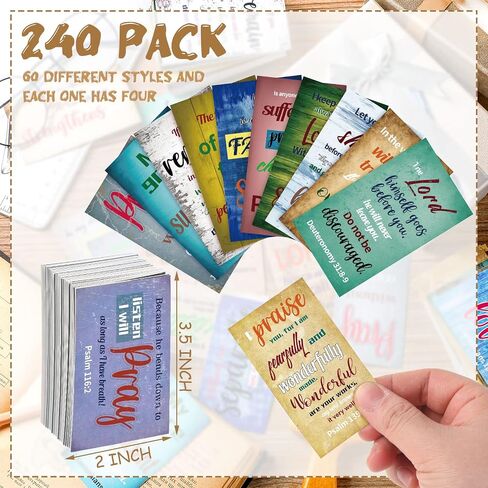 Maitys 240 Pcs Bible Verse Cards Prayer Cards for Women with Assorted Bible Verses Mini Scripture Cards Inspirational Quote Cards Christian Gifts Encouragement Cards for Students Friends(Bohemia) in Saudi Arabia