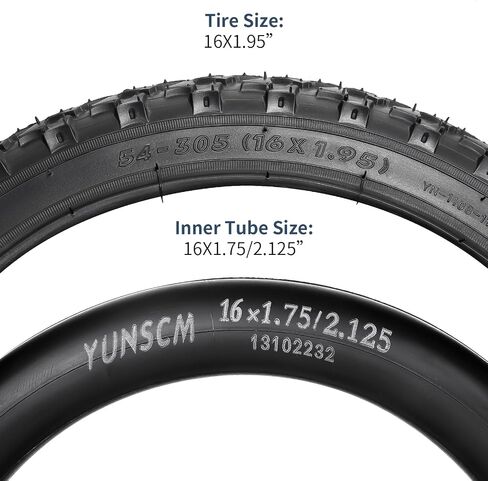 إطارات دراجة YUNSCM مقاس 16 بوصة مقاس 16 × 1.95/54-305 و16 بوصة صمام شريدر لأنابيب الدراجة متوافق مع الدراجة الجبلية/الطرق الوعرة 16x1.75 16x1.95 16x2.0 16x2.1 16x2.125 16x2.20 16x2.25 إطارات الدراجات و أنابيب (Y-1108) in Saudi Arabia