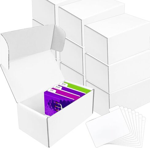 10 مجموعات من صناديق تخزين بطاقات التداول مع فواصل، 400 قطعة من صناديق تخزين البطاقات من الورق المقوى، صندوق تخزين بطاقات البيسبول، صندوق تخزين بطاقات التحميل العلوي لمجموعة تخزين البطاقات الرياضية، 7.5 بوصة in Kuwait