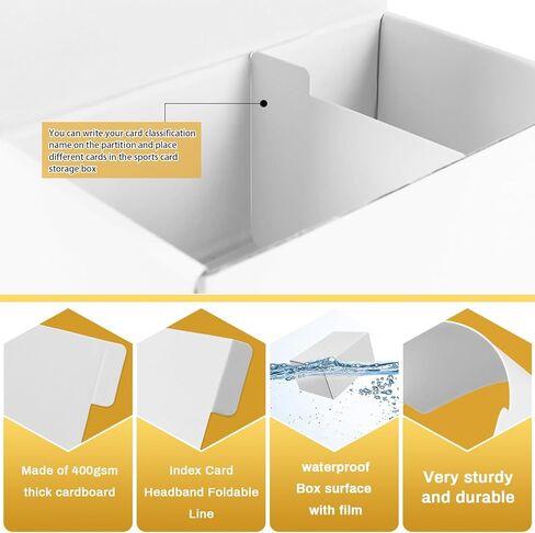 10 مجموعات من صناديق تخزين بطاقات التداول مع فواصل، 400 قطعة من صناديق تخزين البطاقات من الورق المقوى، صندوق تخزين بطاقات البيسبول، صندوق تخزين بطاقات التحميل العلوي لمجموعة تخزين البطاقات الرياضية، 7.5 بوصة in Kuwait