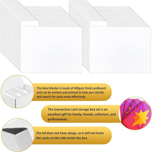 10 مجموعات من صناديق تخزين بطاقات التداول مع فواصل، 400 قطعة من صناديق تخزين البطاقات من الورق المقوى، صندوق تخزين بطاقات البيسبول، صندوق تخزين بطاقات التحميل العلوي لمجموعة تخزين البطاقات الرياضية، 7.5 بوصة in Kuwait