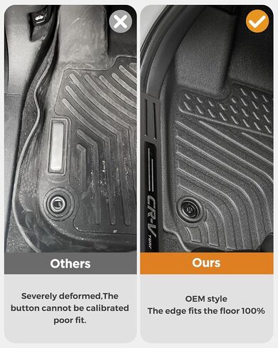 سجادات أرضية CarQiWireless وحصيرة صندوق السيارة لملحقات Honda CRV 2023 2024 (الهجينة غير متضمنة)، وبطانات أرضية TPE مناسبة لجميع الأحوال الجوية لسيارة Honda CR-V، وأرضية مضادة للانزلاق عديمة الرائحة وسجادات للشحن لجميع المواسم in Kuwait