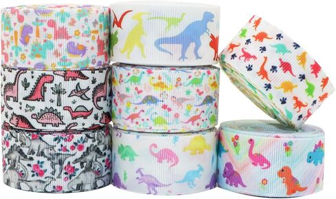 Floral Flower Printed Grosgrain Ribbon Tape 1" Wide x 40 Yards Total for DIY Handmade Hair Bow Wedding Festival Home Party Birthday Decorations Gift Packing (All Flowers Ribbon) in Saudi Arabia