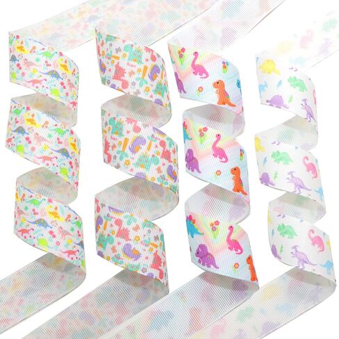 Floral Flower Printed Grosgrain Ribbon Tape 1" Wide x 40 Yards Total for DIY Handmade Hair Bow Wedding Festival Home Party Birthday Decorations Gift Packing (All Flowers Ribbon) in Saudi Arabia