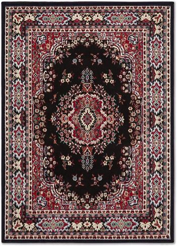 سجادة منطقة حدود ميدالية تقليدية من Home Dynamix Premium Sakarya، أسود، مستطيل 5'2"x7'4" in Kuwait