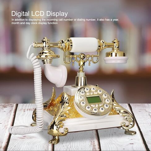 هاتف سلكي عتيق، هاتف أرضي كلاسيكي هاتف سلكي قديم الطراز مع شاشة LCD، هاتف مكتب منزلي سلكي مع زر ضغط لوظيفة إعادة الاتصال لديكور مكتب الفندق المنزلي in Saudi Arabia