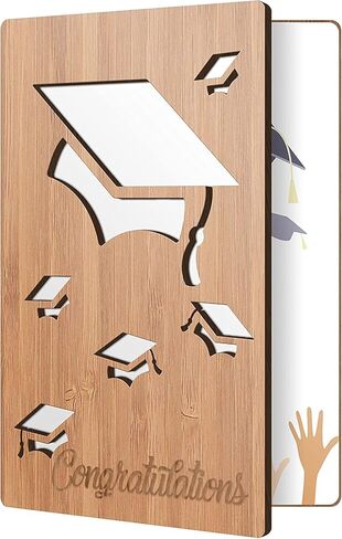 مساحة القلب | بطاقات هدايا التخرج المصنوعة يدويًا من الخيزران المستدام 2024 | هدايا تهنئة للنساء والرجال لها | تذكار خشبي فريد | تخرُّج in Kuwait