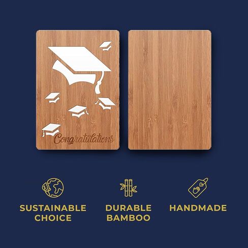 مساحة القلب | بطاقات هدايا التخرج المصنوعة يدويًا من الخيزران المستدام 2024 | هدايا تهنئة للنساء والرجال لها | تذكار خشبي فريد | تخرُّج in Kuwait