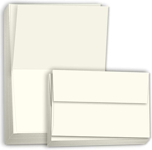 Hamilco Blank Greeting Cards 5x7 Folded Cream Card stock 80 lb Cover 100 Pack in Saudi Arabia