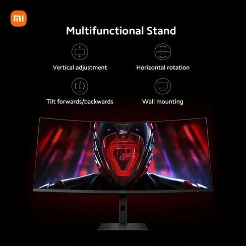 شاشة ألعاب منحنية من Xiaomi مقاس 34 بوصة 180 هرتز، معدل إعادة تدوير عالٍ 1 مللي ثانية، معايرة احترافية سريعة ومزامنة مجانية ممتازة 95% DCI-P3 100% sRGB* شاشة كمبيوتر منخفضة الضوء الأزرق شاشة كمبيوتر سطح المكتب in Kuwait
