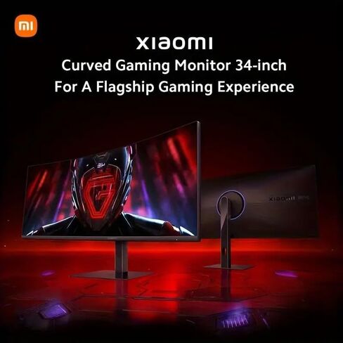 شاشة ألعاب منحنية من Xiaomi مقاس 34 بوصة 180 هرتز، معدل إعادة تدوير عالٍ 1 مللي ثانية، معايرة احترافية سريعة ومزامنة مجانية ممتازة 95% DCI-P3 100% sRGB* شاشة كمبيوتر منخفضة الضوء الأزرق شاشة كمبيوتر سطح المكتب in Kuwait