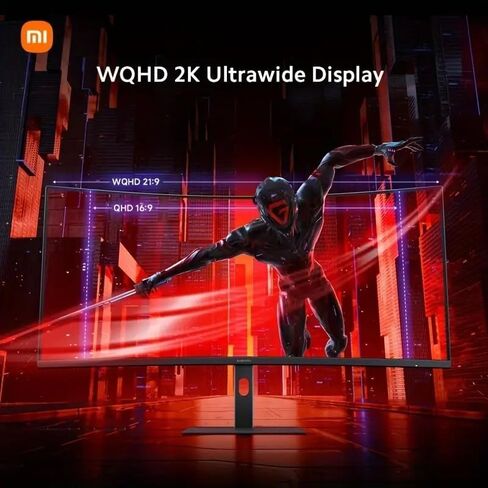 شاشة ألعاب منحنية من Xiaomi مقاس 34 بوصة 180 هرتز، معدل إعادة تدوير عالٍ 1 مللي ثانية، معايرة احترافية سريعة ومزامنة مجانية ممتازة 95% DCI-P3 100% sRGB* شاشة كمبيوتر منخفضة الضوء الأزرق شاشة كمبيوتر سطح المكتب in Kuwait
