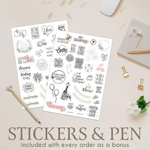Beautiful Wedding Planner with personalized design, The Wedding Planner comes with a Photo Album, Elegant Hardcover Wedding Planning Book and Organizer, our Wedding Planning includes a diamond pen in Saudi Arabia